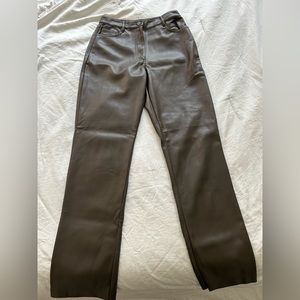 Oak and fort brown chocolate leather pants